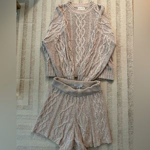 Matching Two Piece Cable Knit Set